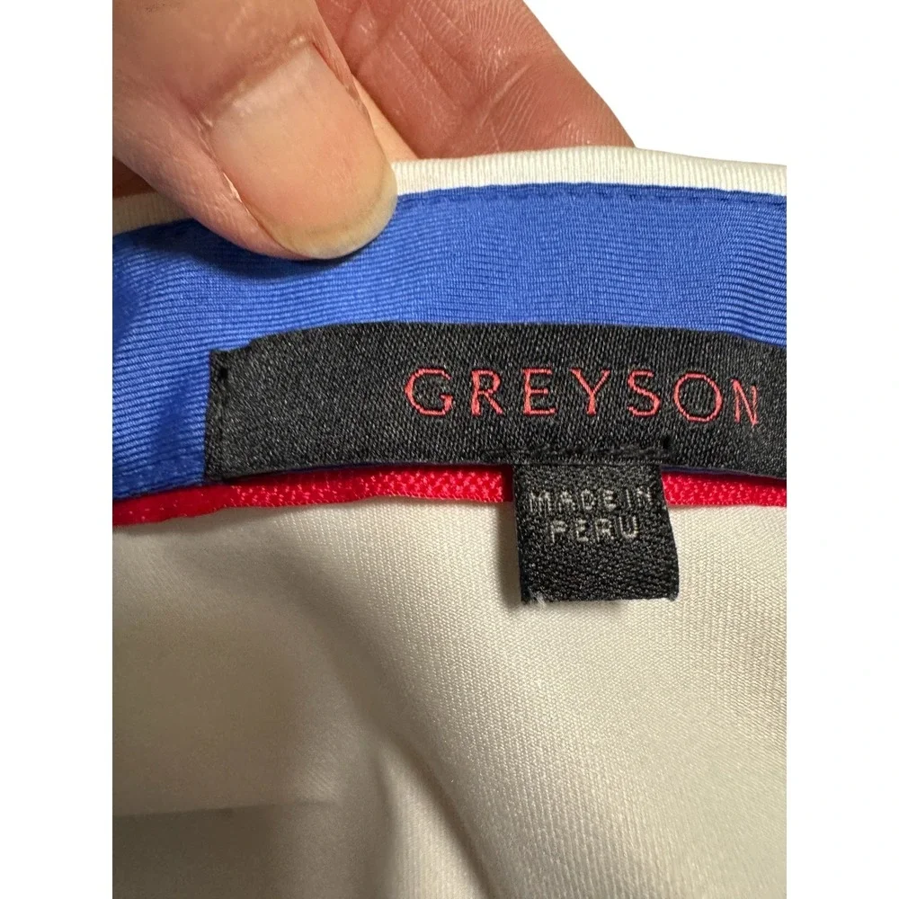 Greyson XL Golf Polo Shirt White Colorful Print Short Sleeve Kansas‎ City Icons - Picture 4 of 7